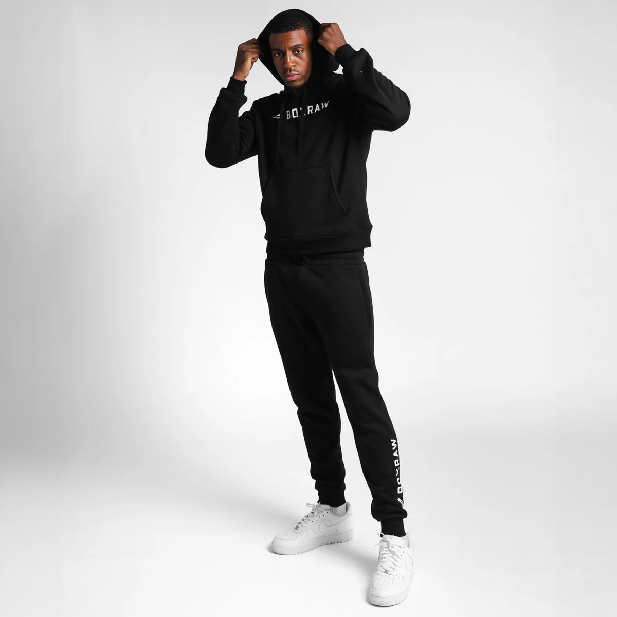 Bluza Boxraw A.B.C. z kapturem Czarna  - Image 7