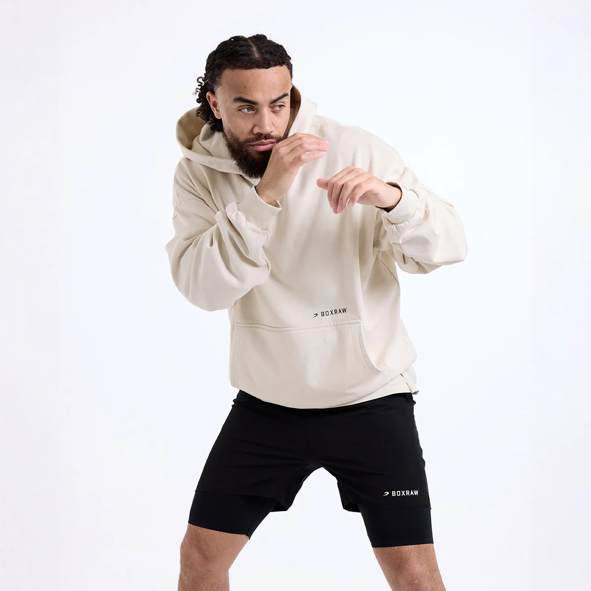 Bluza Boxraw Sparring Club Oversize z kapturem Beżowa  - Image 3
