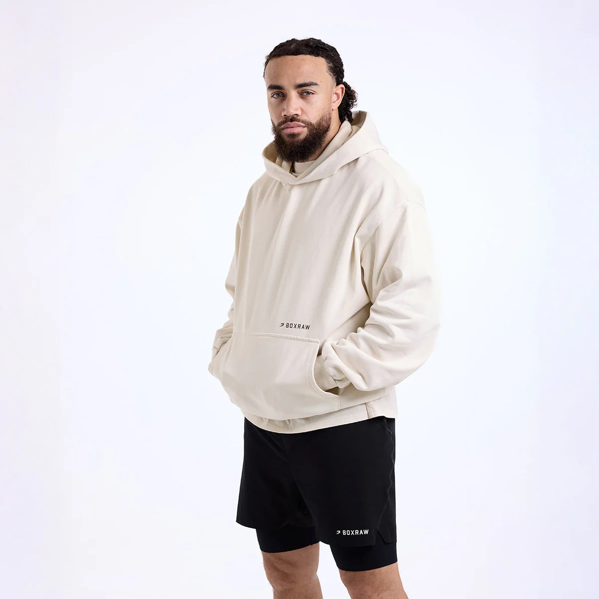 Bluza Boxraw Sparring Club Oversize z kapturem Beżowa  - Image 5