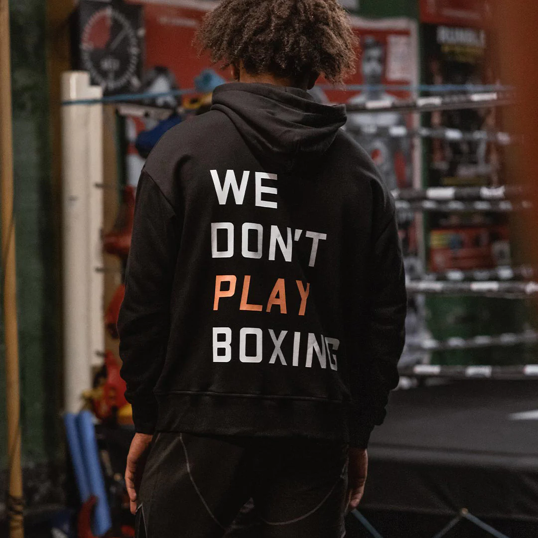 Bluza Boxraw We Don't Play Boxing oversize z kapturem Czarna  - Image 11