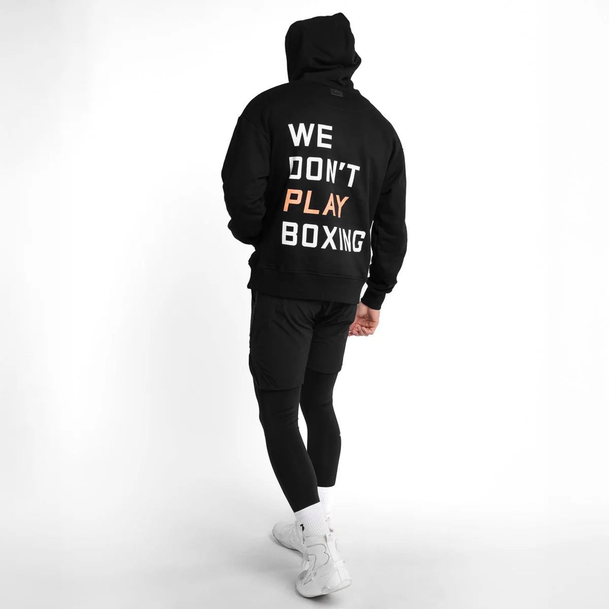 Bluza Boxraw We Don't Play Boxing oversize z kapturem Czarna  - Image 3