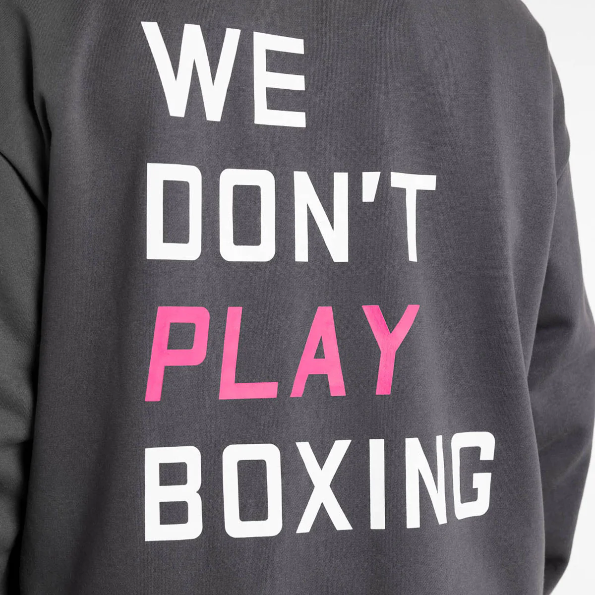 Bluza Boxraw We Don't Play Boxing oversize z kapturem Szaro-różowa  - Image 7