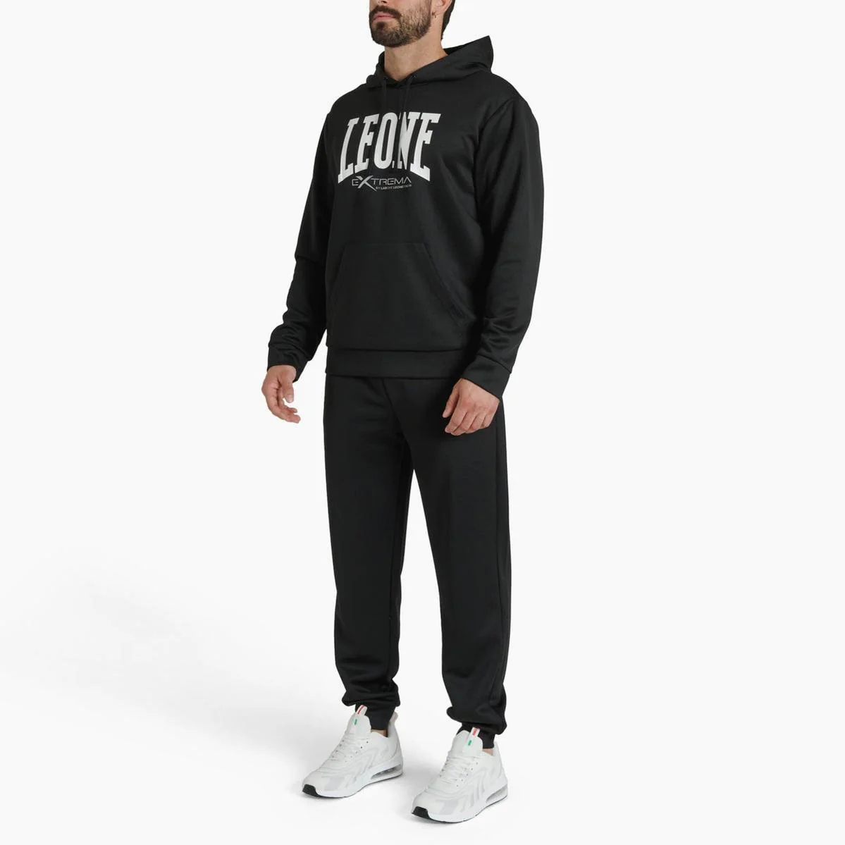 Bluza Leone Logo z kapturem ABX119 Czarna  - Image 4