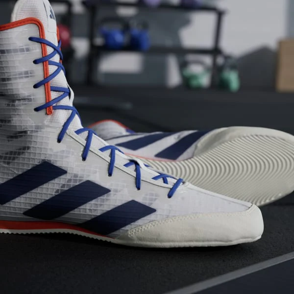 Buty Bokserskie Adidas Box Hog 4 Biało-niebieski  - Image 10