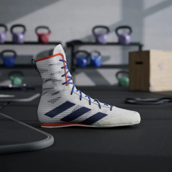 Buty Bokserskie Adidas Box Hog 4 Biało-niebieski  - Image 2