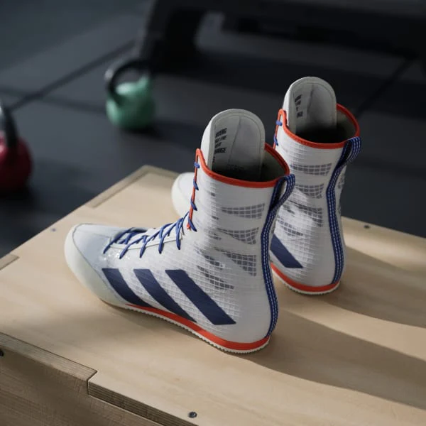 Buty Bokserskie Adidas Box Hog 4 Biało-niebieski  - Image 4