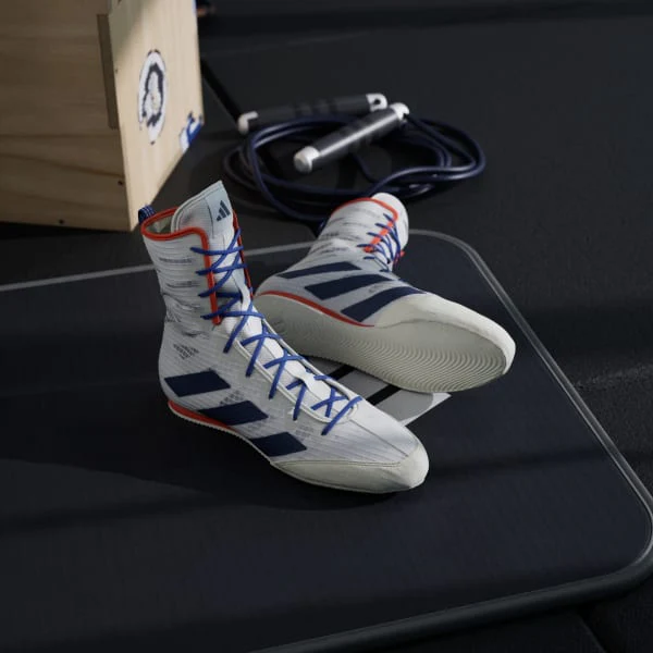 Buty Bokserskie Adidas Box Hog 4 Biało-niebieski  - Image 7