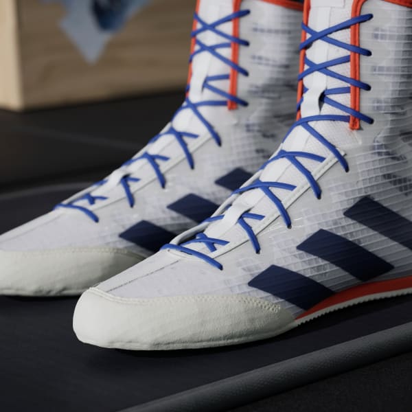 Buty Bokserskie Adidas Box Hog 4 Biało-niebieski  - Image 8