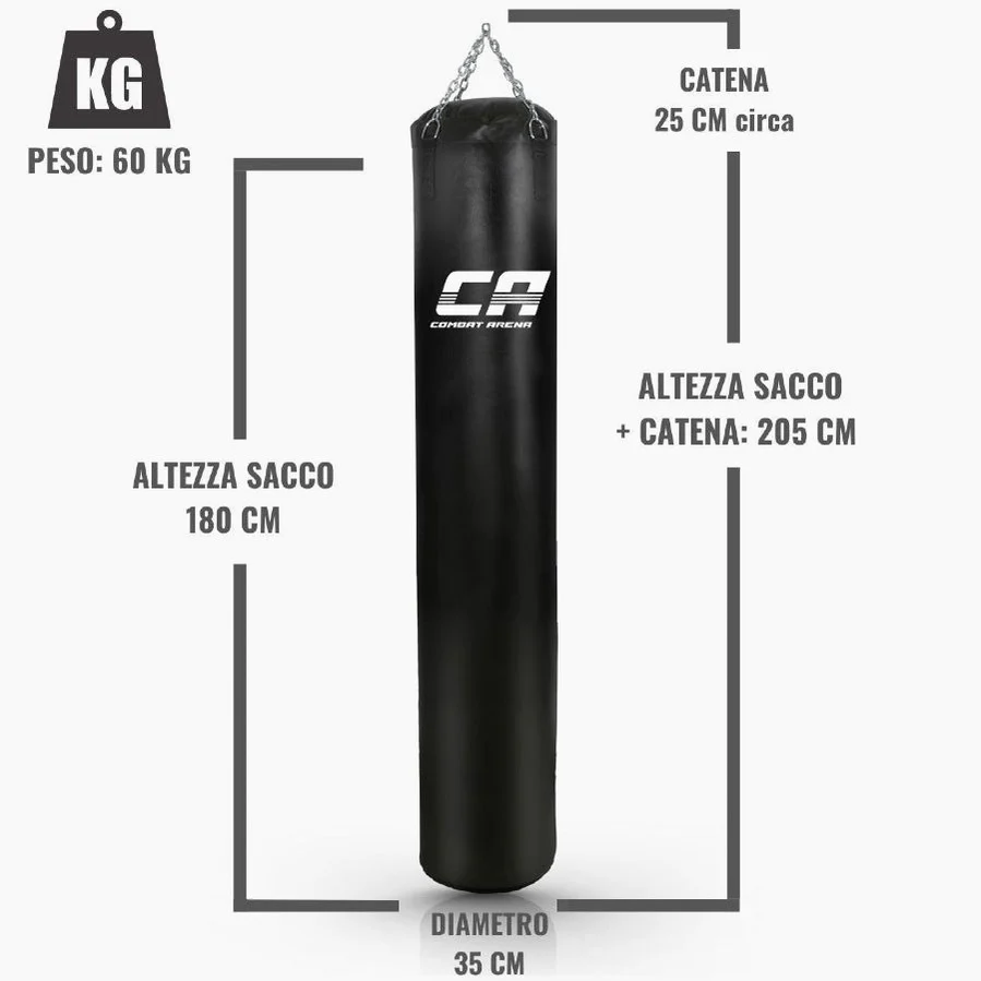 Długi worek Combat Arena Training PRO 60 Kg Czarny  - Image 2