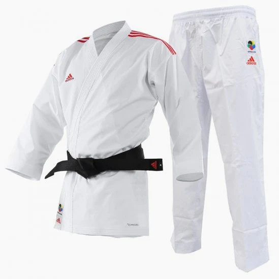 Karatega Adidas Kumite Adilight Primegreen WKF Czerwone Paski  - Image 2