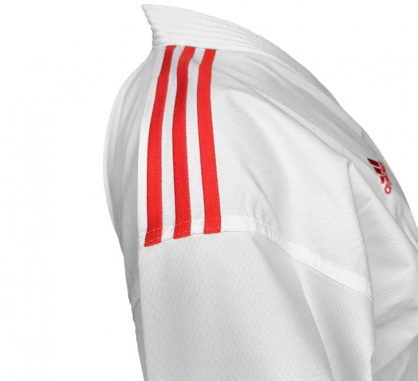 Karatega Adidas Kumite Adilight Primegreen WKF Czerwone Paski  - Image 3