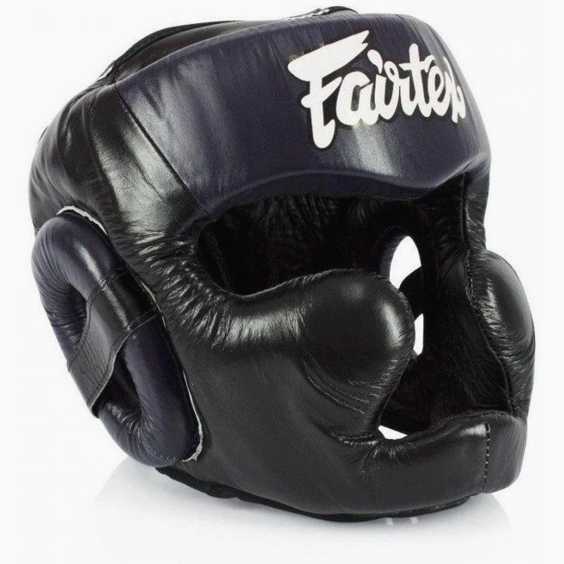 Kask Bokserski Fairtex Diagonal Vision Sparring HG13 Czarny-niebieski  - Image 2
