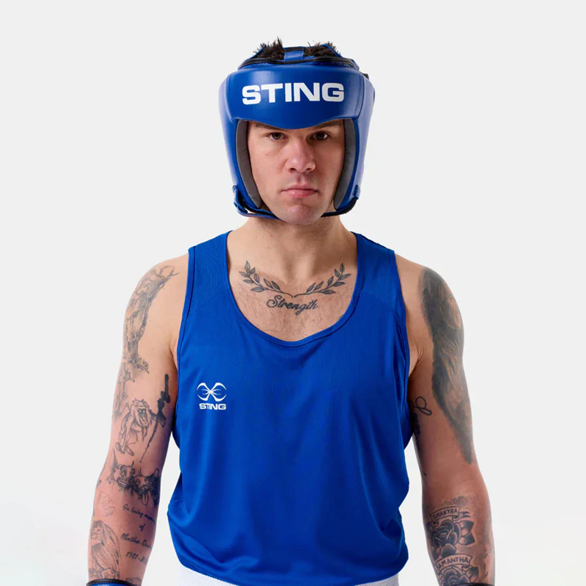 Kask Bokserski Sting Competition Zatwierdzony World Boxing Niebieski  - Image 3