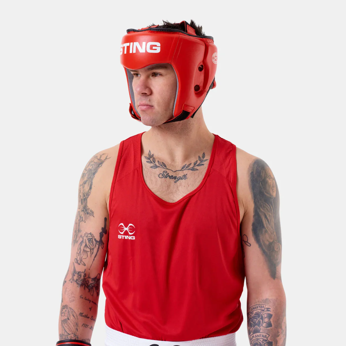 Kask Bokserski Sting Competition Zatwierdzony World Boxing Czerwony  - Image 3