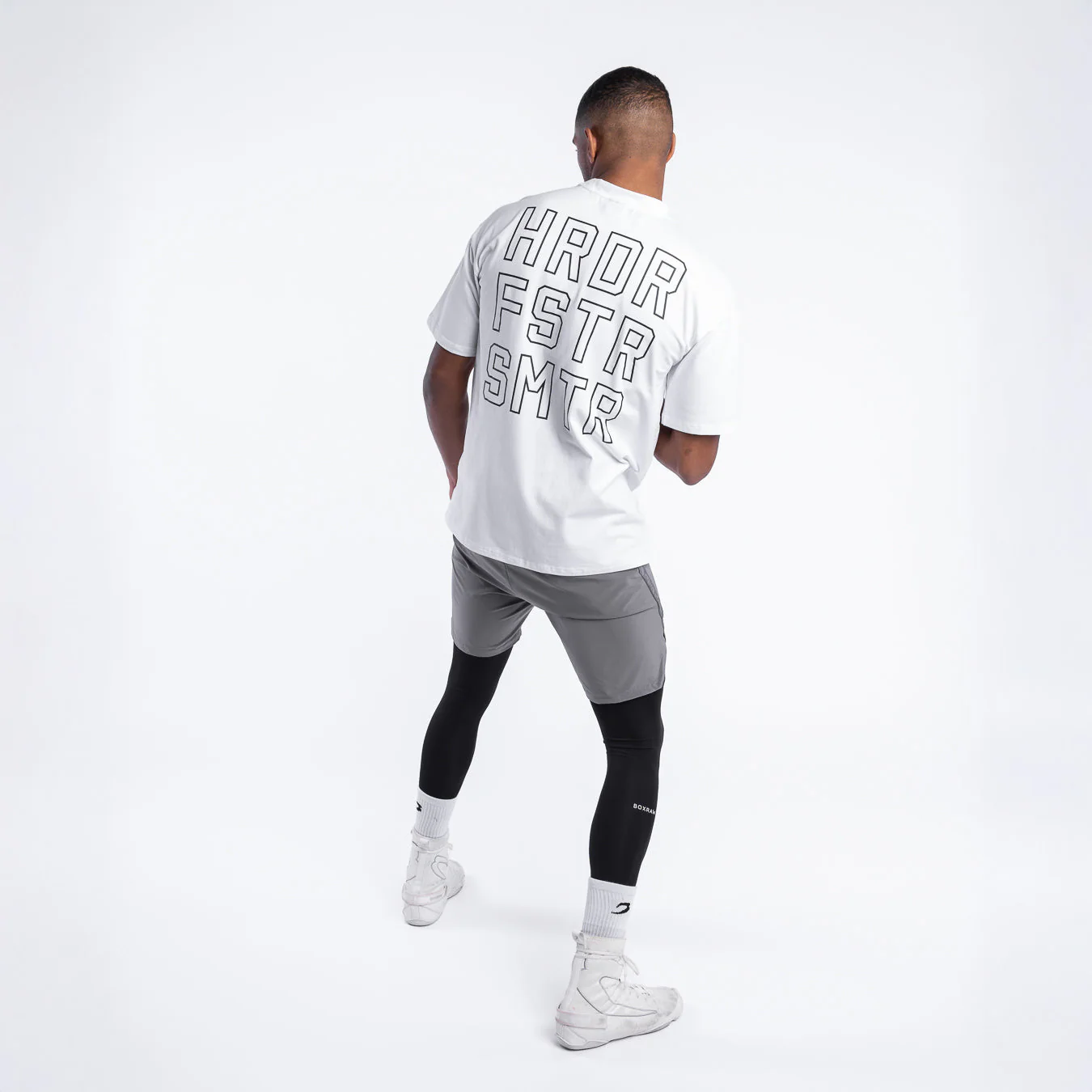 Koszulka Boxraw HRDR FSTR SMTR Oversize Biały  - Image 4