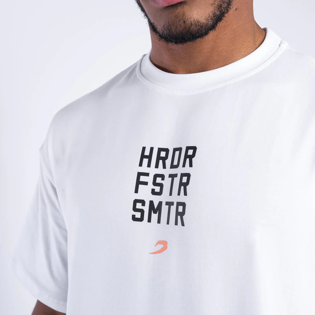 Koszulka Boxraw HRDR FSTR SMTR Oversize Biały  - Image 8