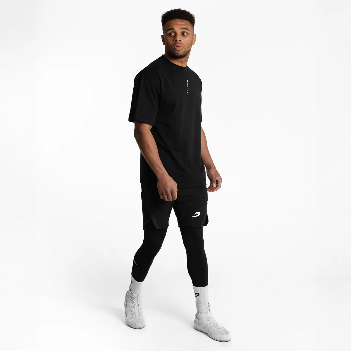 T-shirt Boxraw Lineal Oversize Czarna  - Image 2