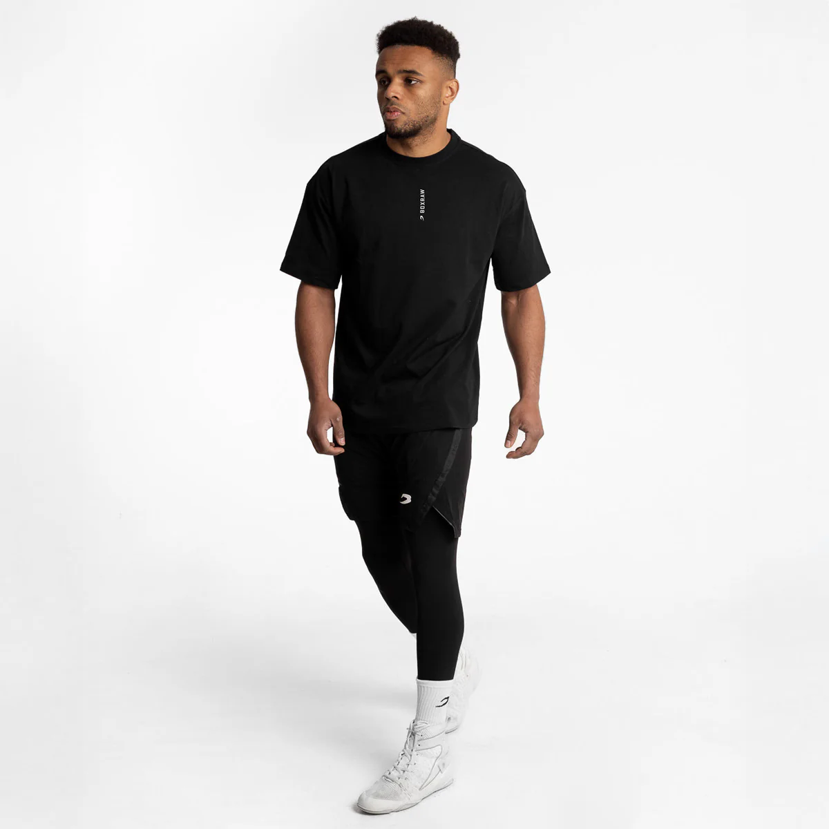 T-shirt Boxraw Lineal Oversize Czarna  - Image 3