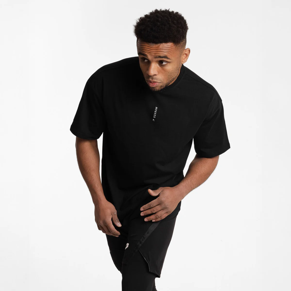 T-shirt Boxraw Lineal Oversize Czarna  - Image 6