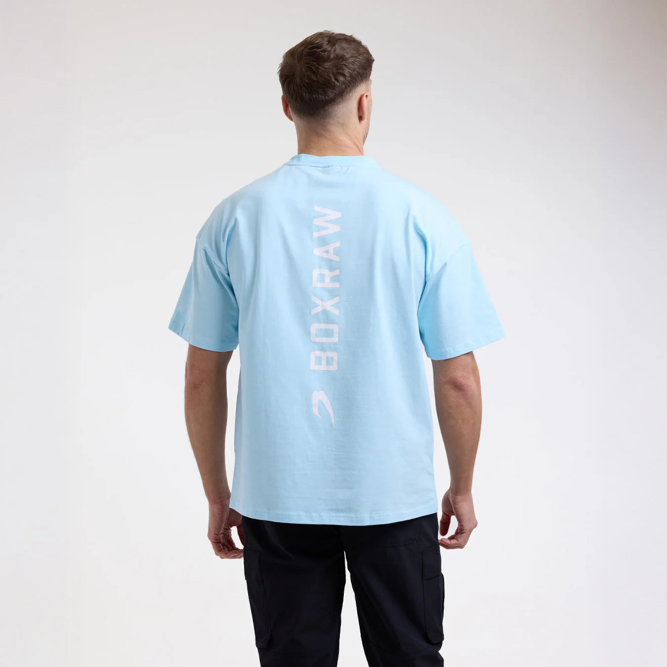 T-shirt Boxraw Lineal Oversize Niebieski  - Image 4