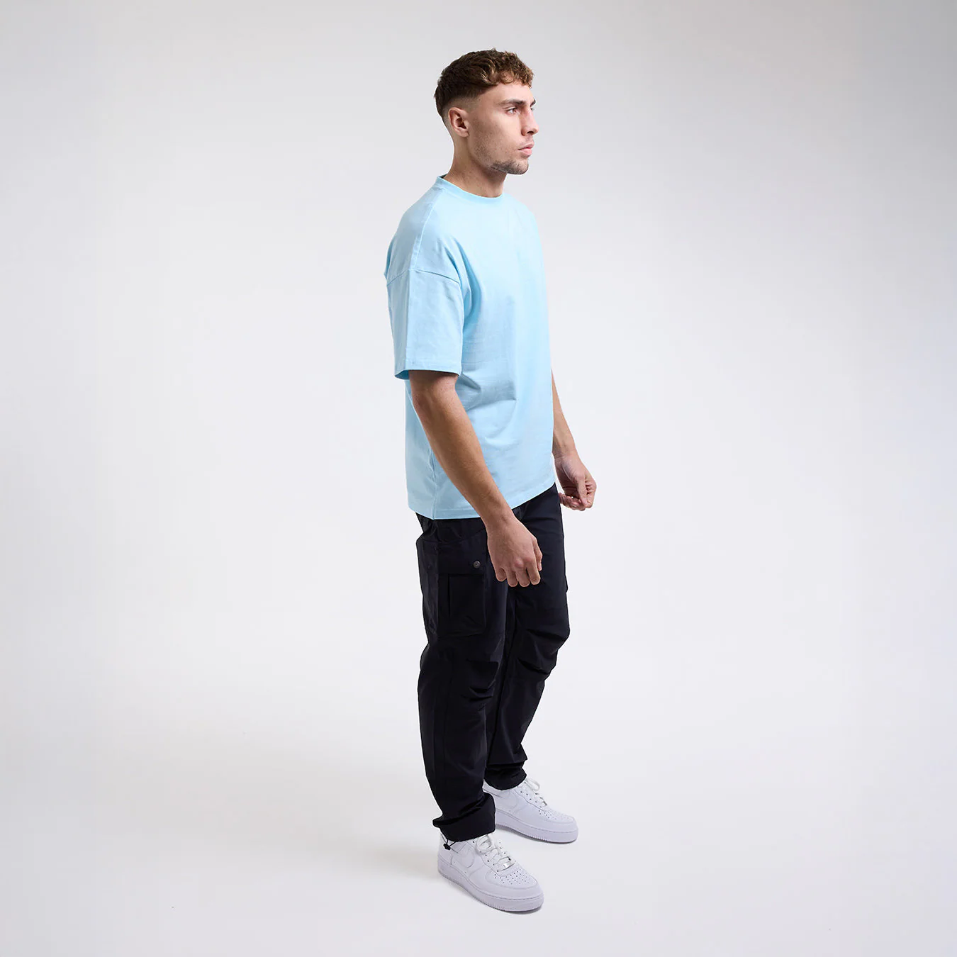 T-shirt Boxraw Lineal Oversize Niebieski  - Image 5