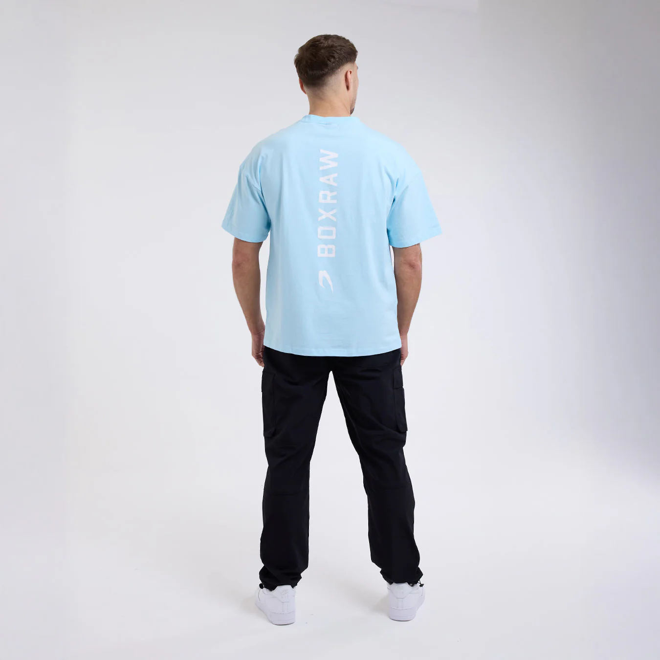 T-shirt Boxraw Lineal Oversize Niebieski  - Image 6