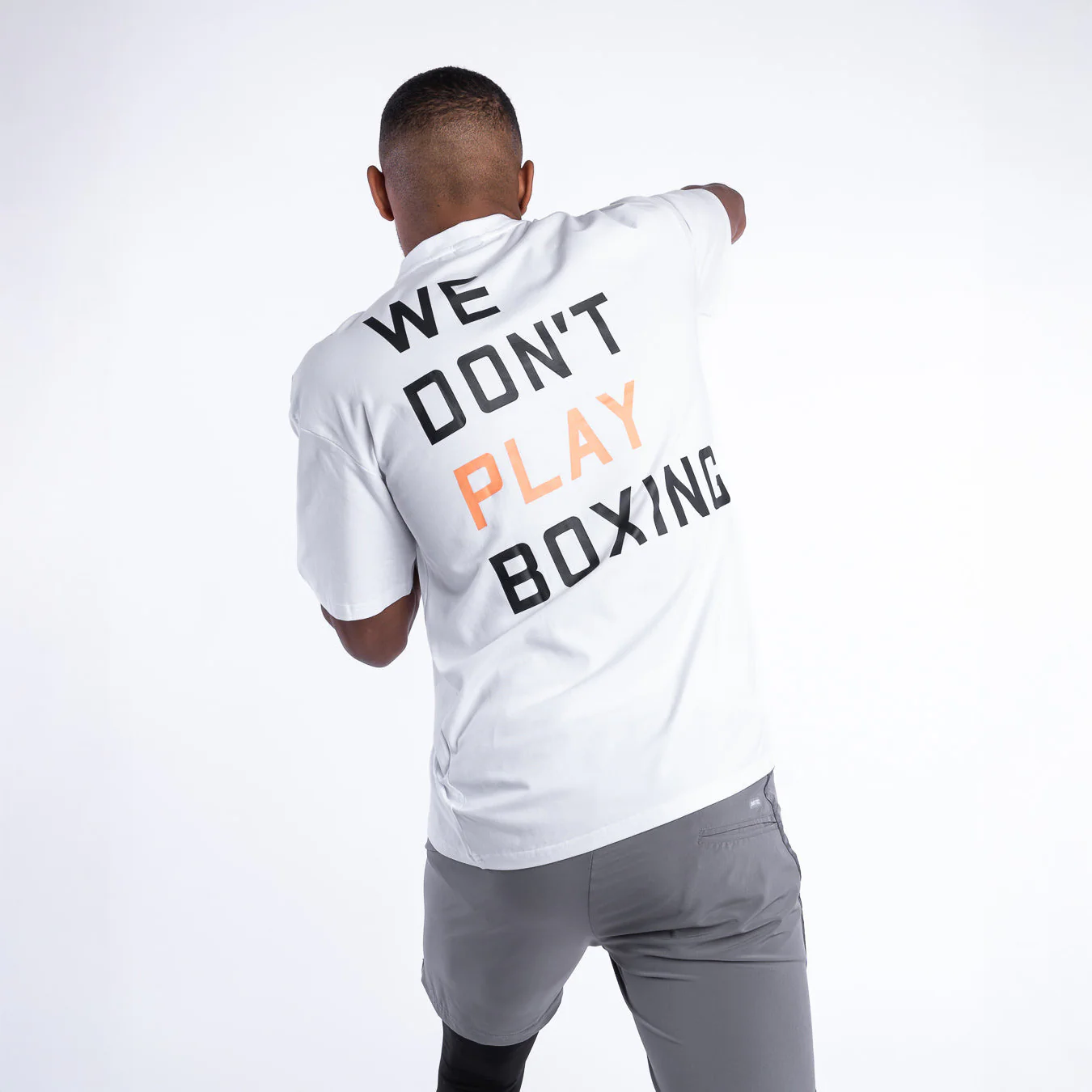 Koszulka Boxraw We Don't Play Boxing Oversize Biały  - Image 6