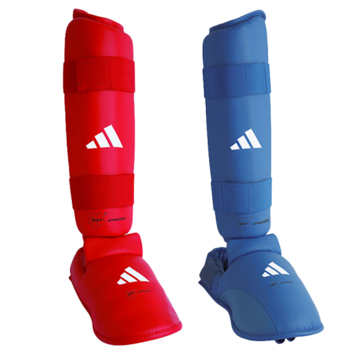 Ochraniacze Piszczeli i Ochraniacze na stopy Karate Adidas Czerwone i Niebieskie Zatwierdzone przez WKF  - Image 7