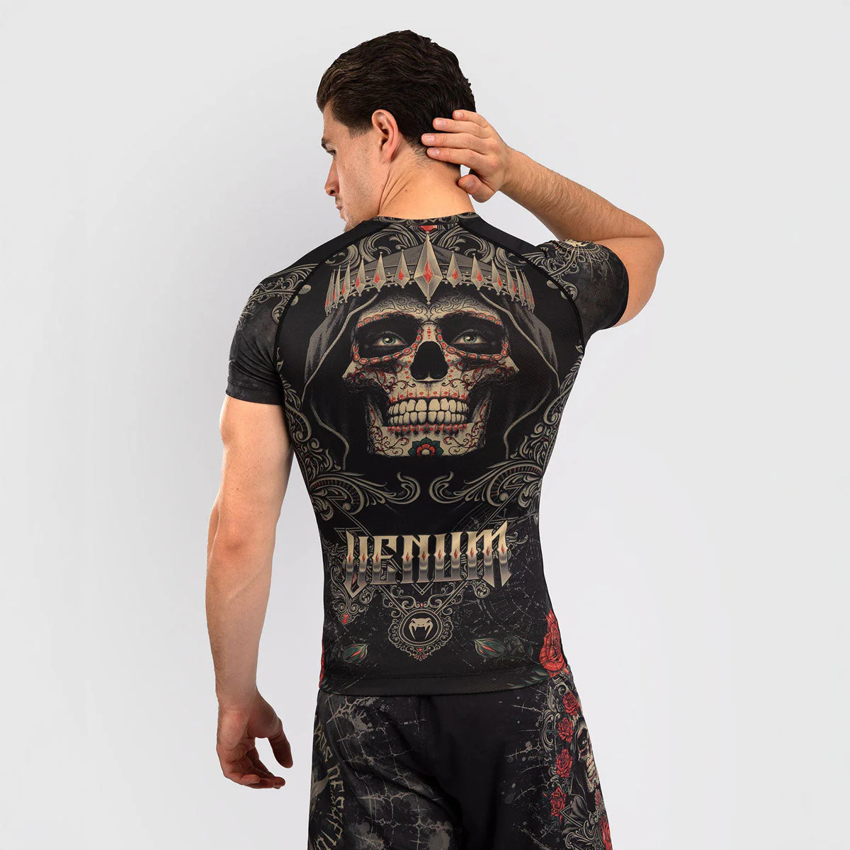 Rashguard Venum Santa Muerte 5.0 krótki rękaw Czarny-Złoty  - Image 3