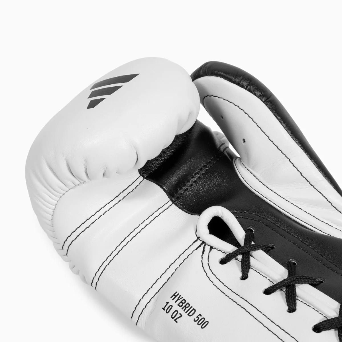 Rękawice bokserskie Adidas Hybrid 500 Za i przeciw Sznurówki Czarno-biały  - Image 8