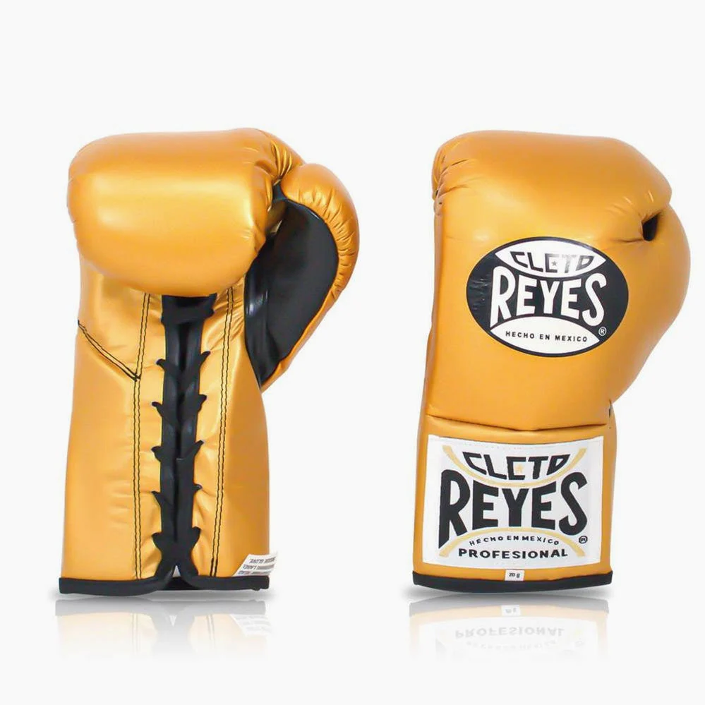 Rękawice bokserskie Cleto Reyes Professional CB2 Złoty z Sznurówki  - Image 2