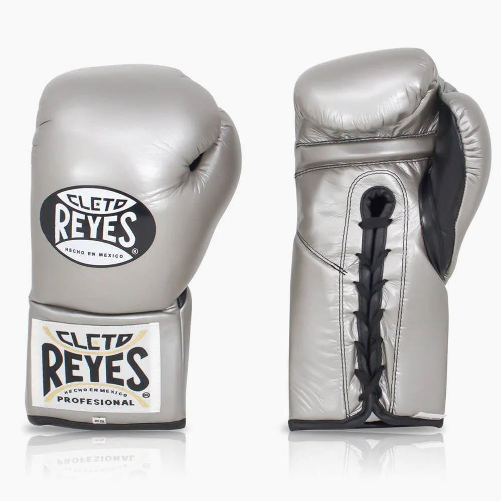 Rękawice bokserskie Cleto Reyes Professional CB2 Platino z Sznurówki  - Image 2
