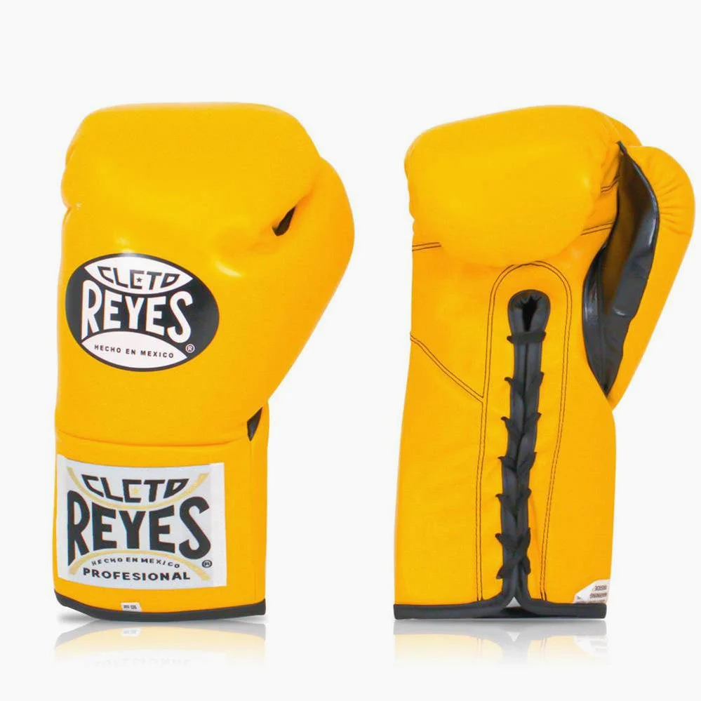 Rękawice bokserskie Cleto Reyes Professional CB2 Żółty z Sznurówki  - Image 2