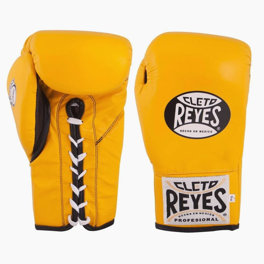 Rękawice bokserskie Cleto Reyes Safetec CB4 Żółty z Sznurówki  - Image 2