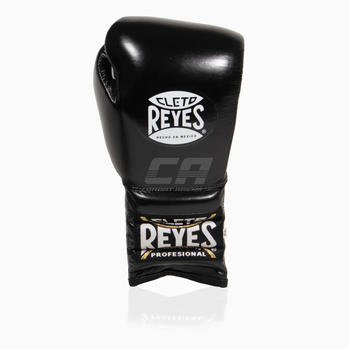 Rękawice bokserskie Cleto Reyes Traditional Training CE4 czarno-srebrny z Sznurówki  - Image 2