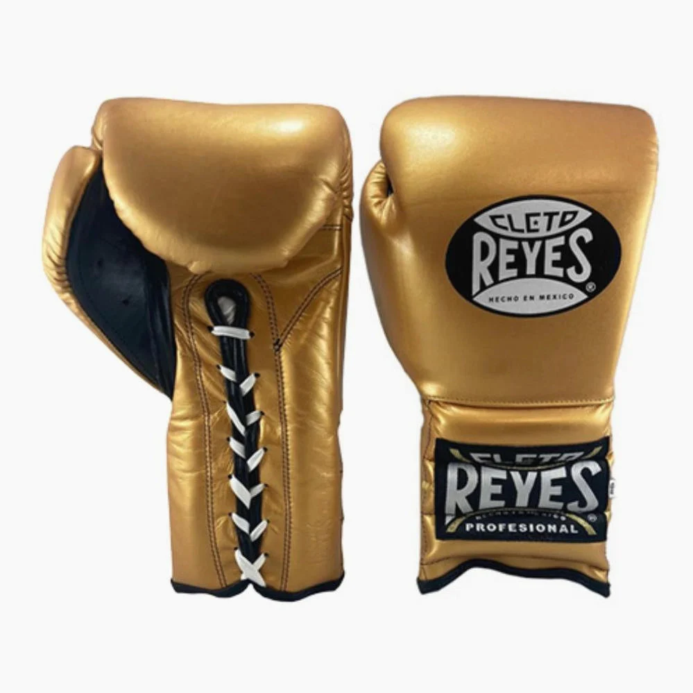 Rękawice bokserskie Cleto Reyes Traditional Training CE4 Złoto z Sznurówki  - Image 2