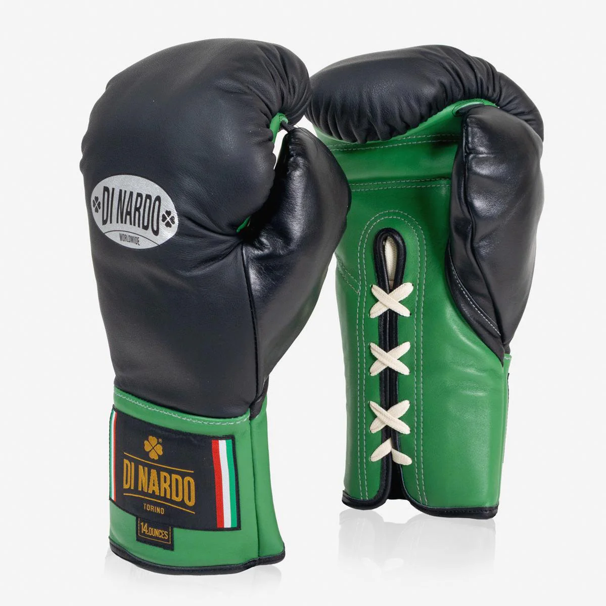 Rękawice bokserskie Di Nardo z Sznurówki 14 Oz Nero-verde  - Image 2