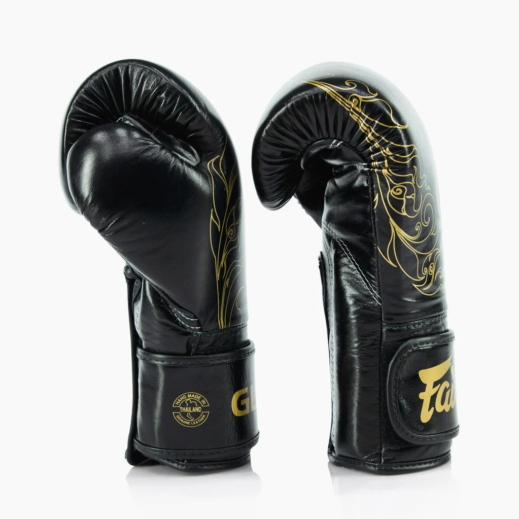 Rękawice bokserskie Fairtex x Glory BGVG3 Czarny-złoty  - Image 4