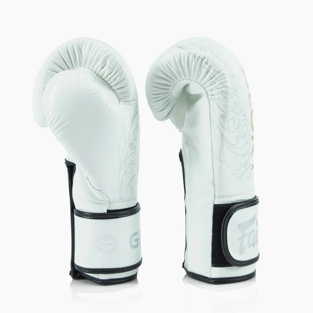 Rękawice bokserskie Fairtex x Glory BGVG3 Biało-złoty  - Image 3