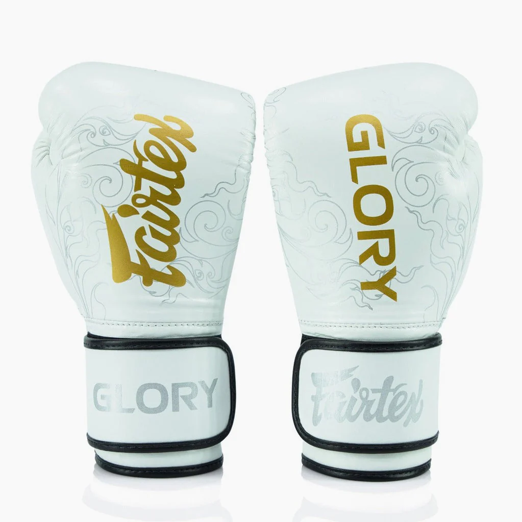 Rękawice bokserskie Fairtex x Glory BGVG3 Biało-złoty  - Image 5