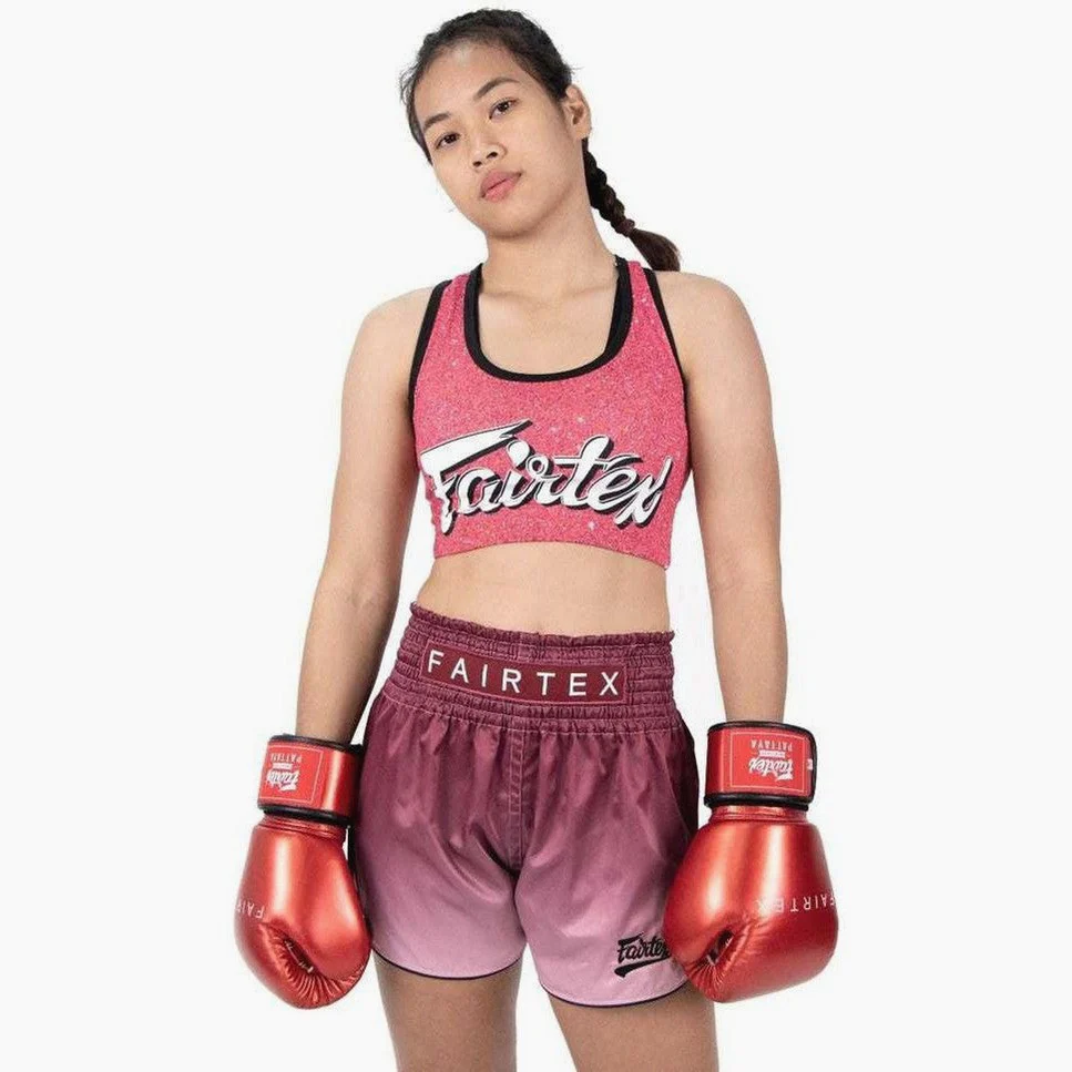 Rękawice do Muay Thai Fairtex Metallic BGV22 Czerwony  - Image 5