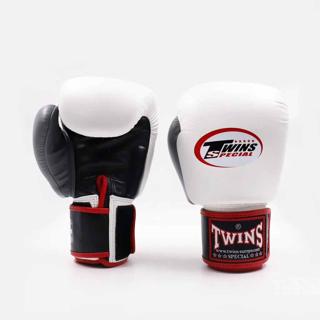 Rękawice do Muay Thai Twins Special BGVL3 Czarny-biały-szary  - Image 2