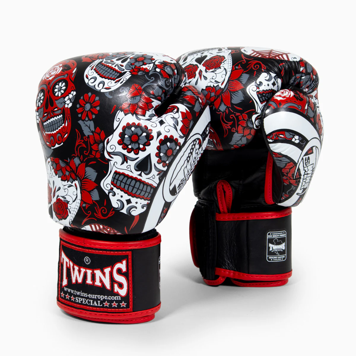 Rękawice do Muay Thai Twins Special FBGVL 3 Skull Czerwony  - Image 2