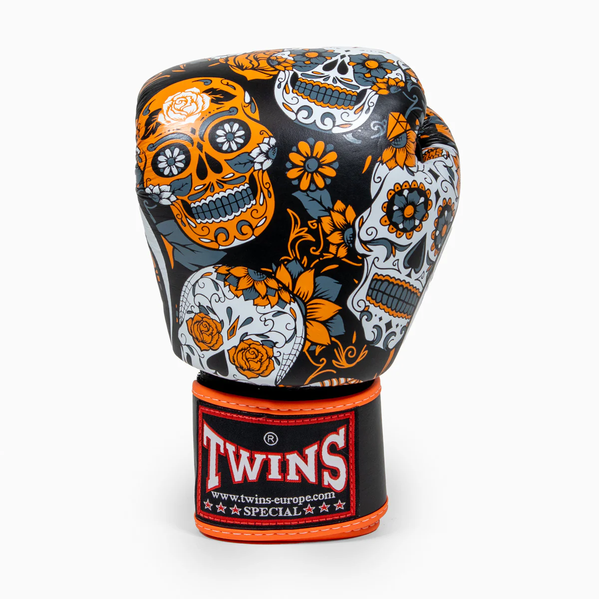 Rękawice do Muay Thai Twins Special FBGVL 4 Skull Pomarańczowy  - Image 2