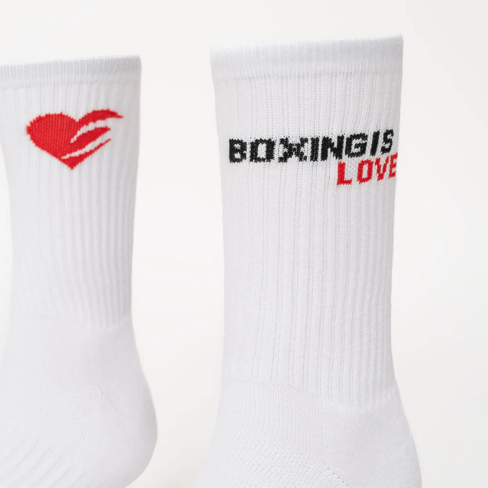 Skarpety Boxraw Crew Boxing Is Love (3 pary) Białe  - Image 3