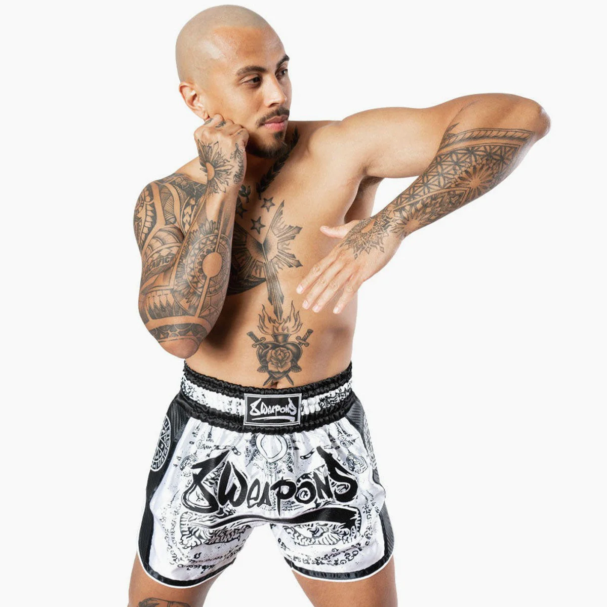 Spodenki kick-thai 8 Weapons Carbon Sak Yant Tigers  - Image 12