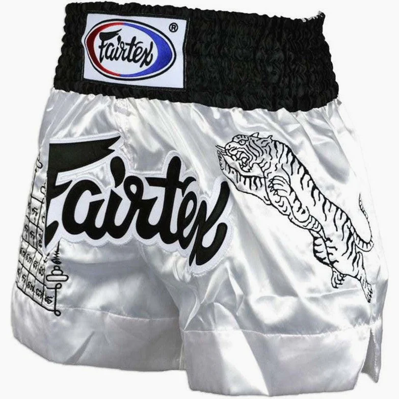 Spodenki kick-thai Fairtex BS0637 Thai Talisman Biały  - Image 3