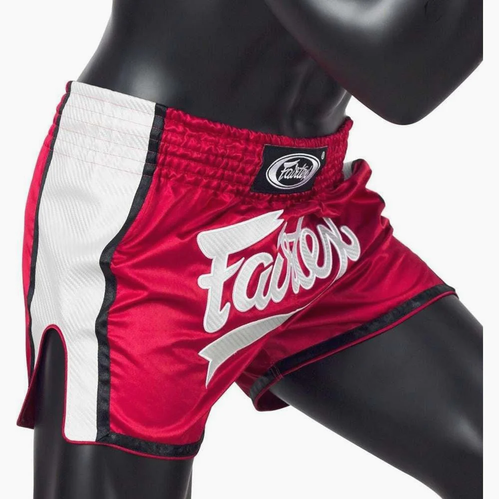 Spodenki kick-thai Fairtex BS1704 Czerwono-białe  - Image 3
