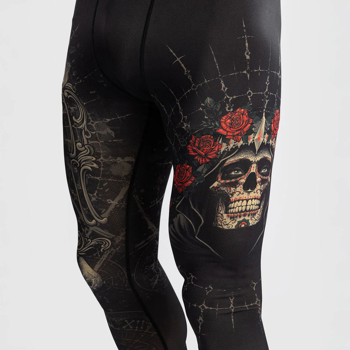 Spodnie kompresyjne Venum Santa Muerte 5.0 Czarny-Złoty  - Image 7
