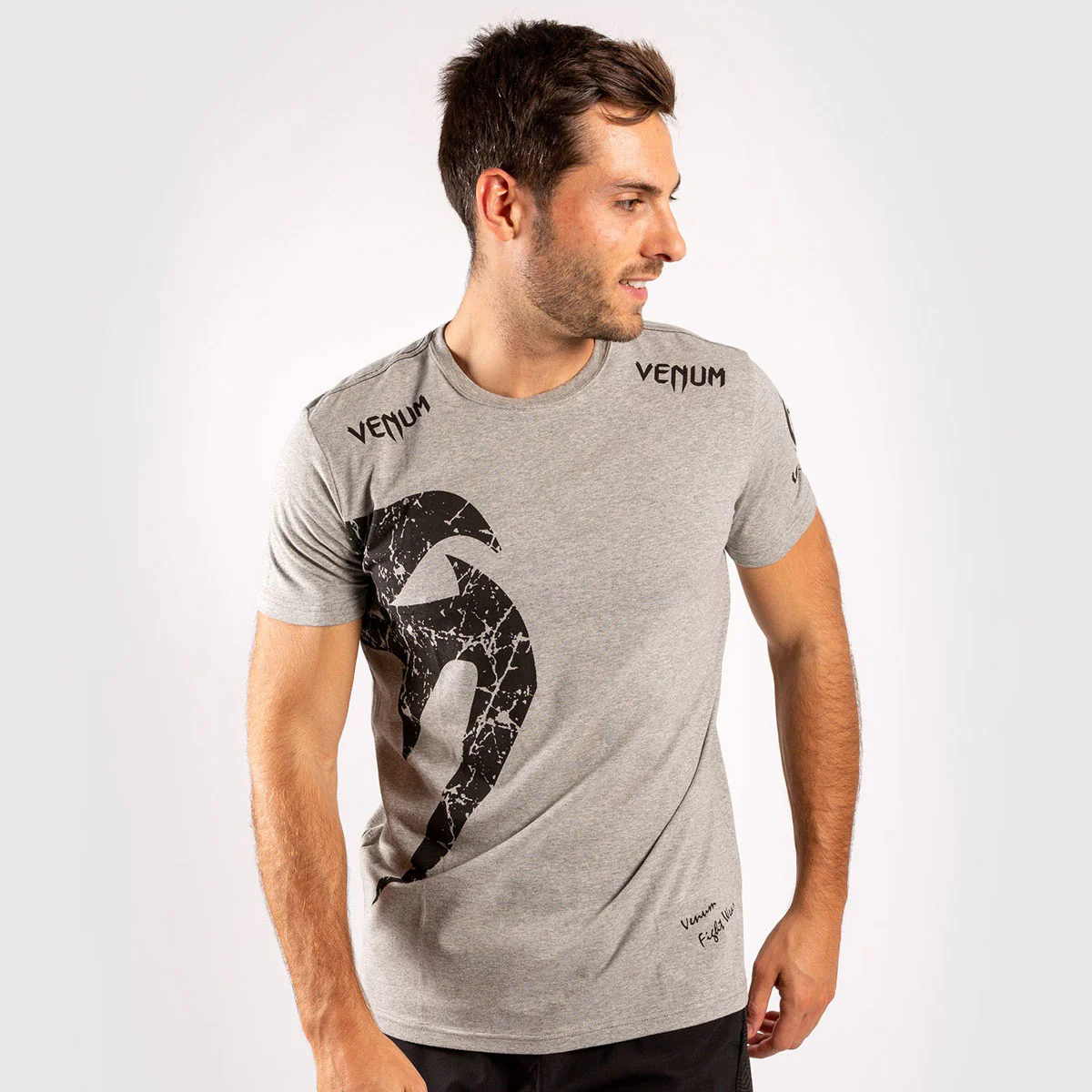 T-Shirt w Bawełna Venum Giant Szaro-Czarny  - Image 4